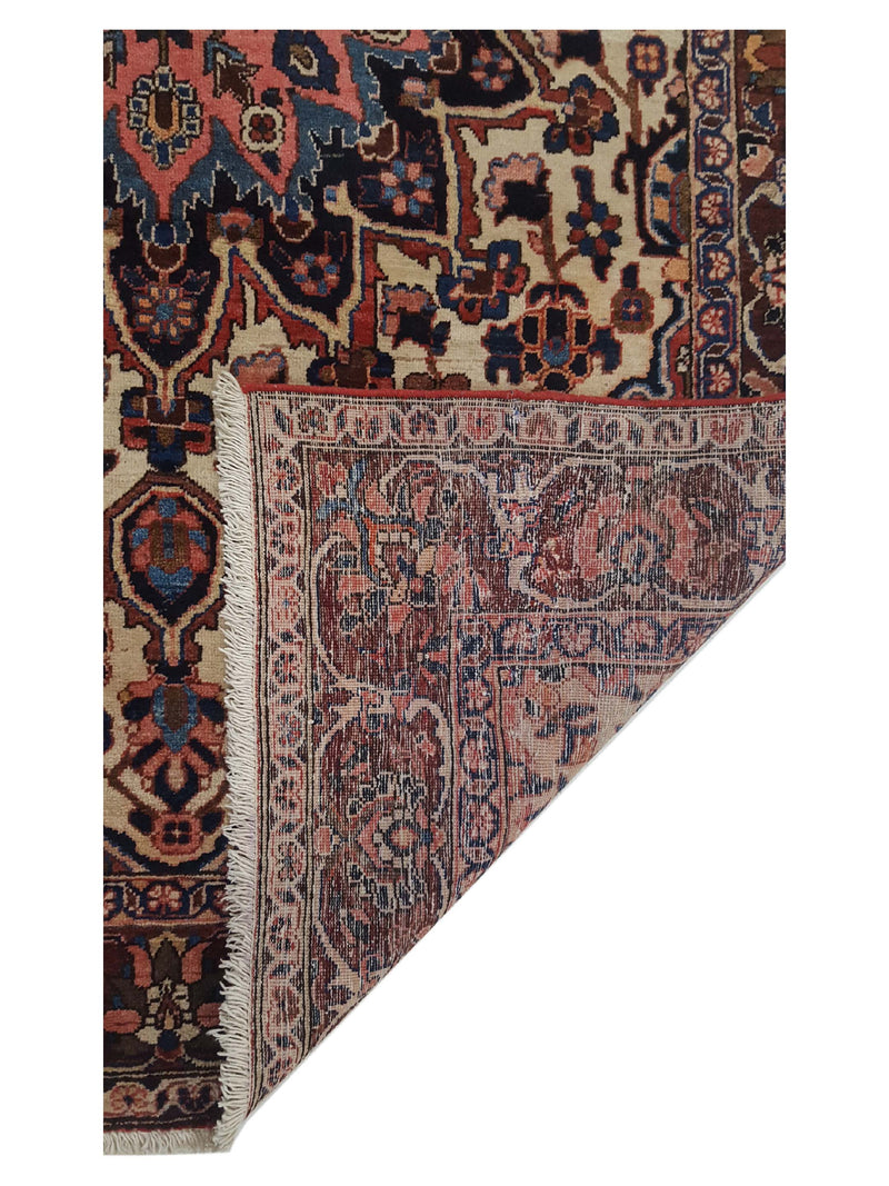 Fasa Antique Bakhtiyari 40584 Ivory Rust Traditional Antique Rug