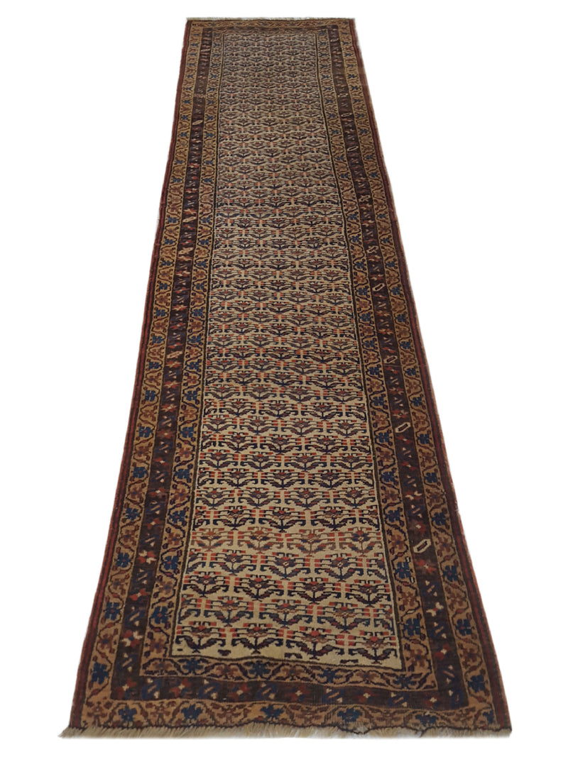 Fasa Bijar 40585 Ivory Brown Traditional Hand Knotted Rug