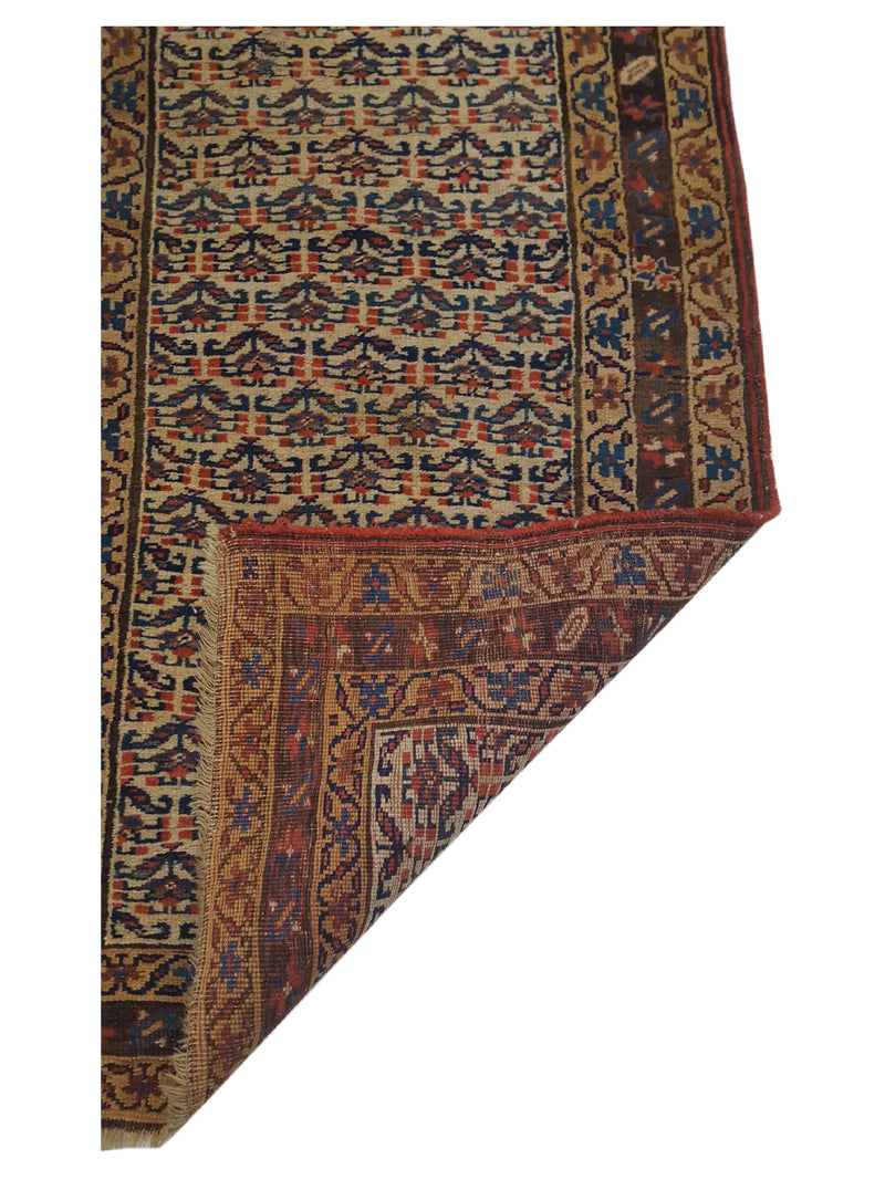 Fasa Bijar 40585 Ivory Brown Traditional Hand Knotted Rug