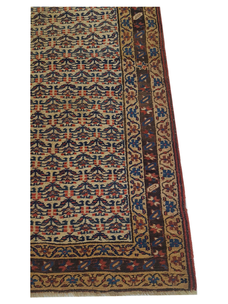 Fasa Bijar 40585 Ivory Brown Traditional Hand Knotted Rug