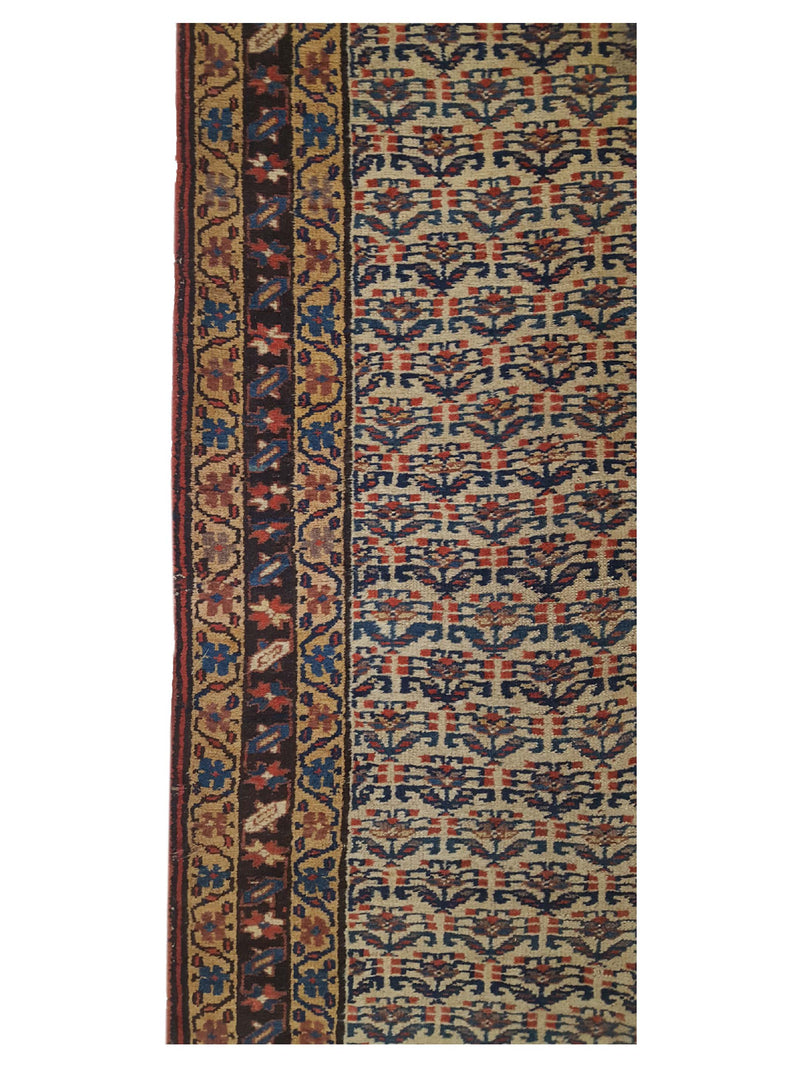 Fasa Bijar 40585 Ivory Brown Traditional Hand Knotted Rug