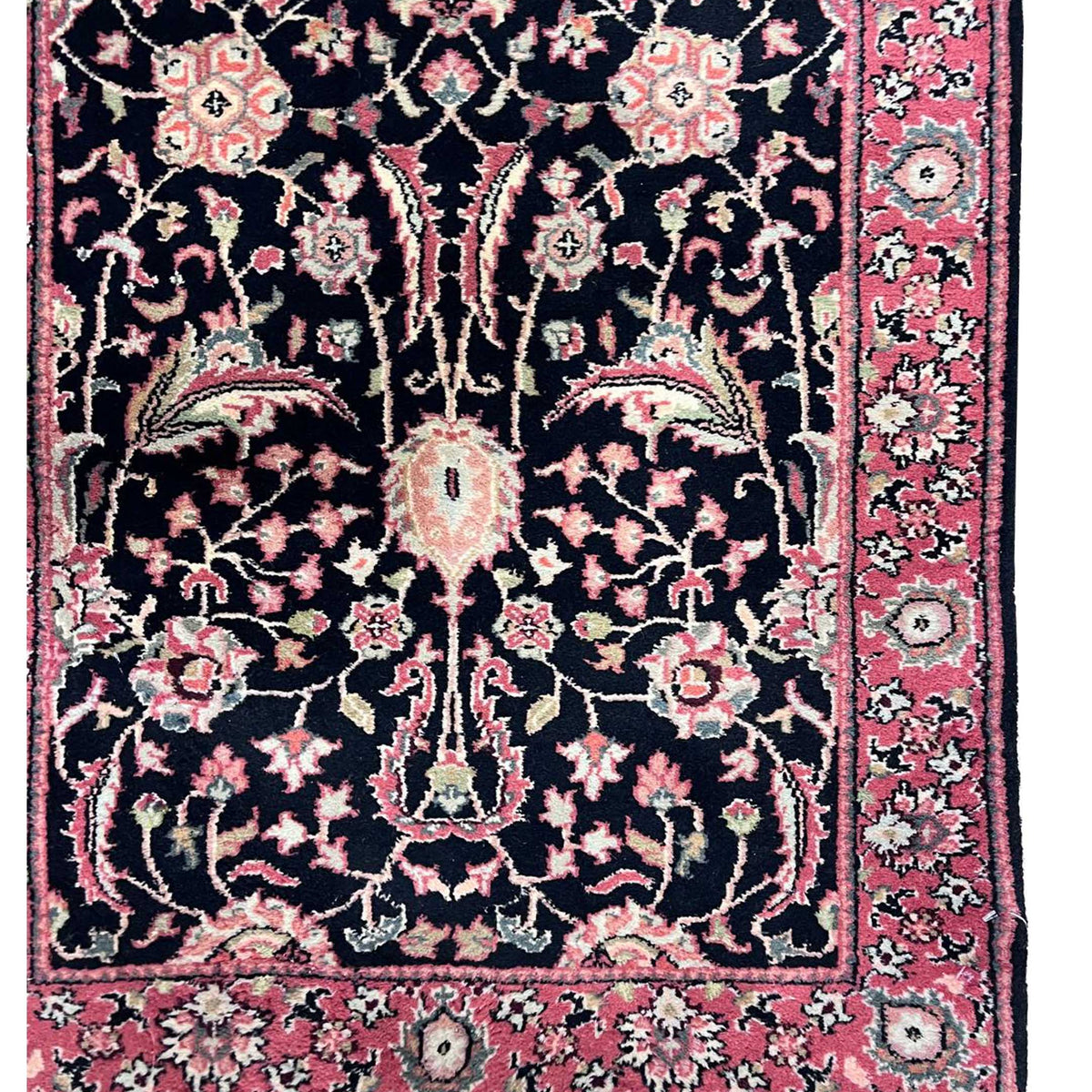 Pacific Jaipur 40589 Black Pink Traditional Hand Knotted Rug