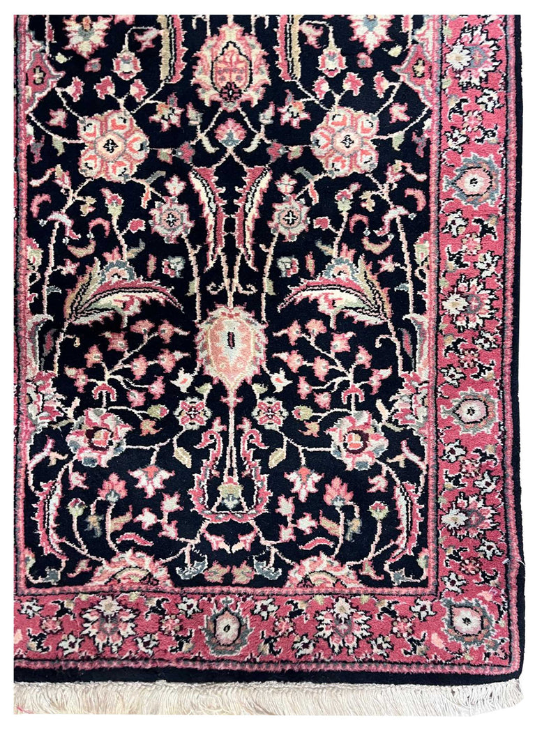 Pacific Jaipur 40589 Black Pink Traditional Hand Knotted Rug