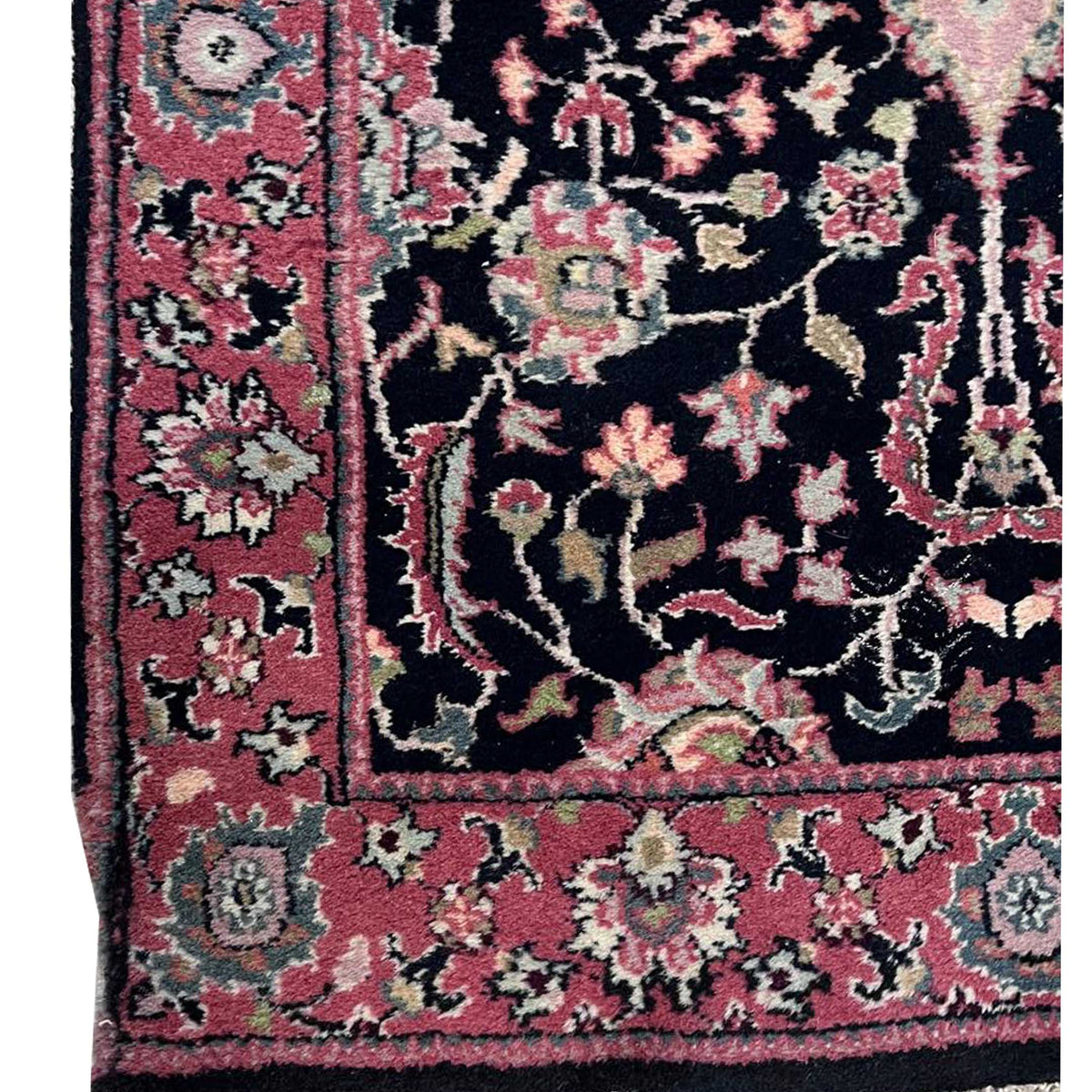 Pacific Jaipur 40589 Black Pink Traditional Hand Knotted Rug