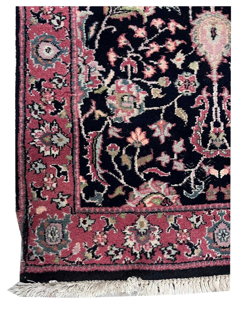 Pacific Jaipur 40589 Black Pink Traditional Hand Knotted Rug