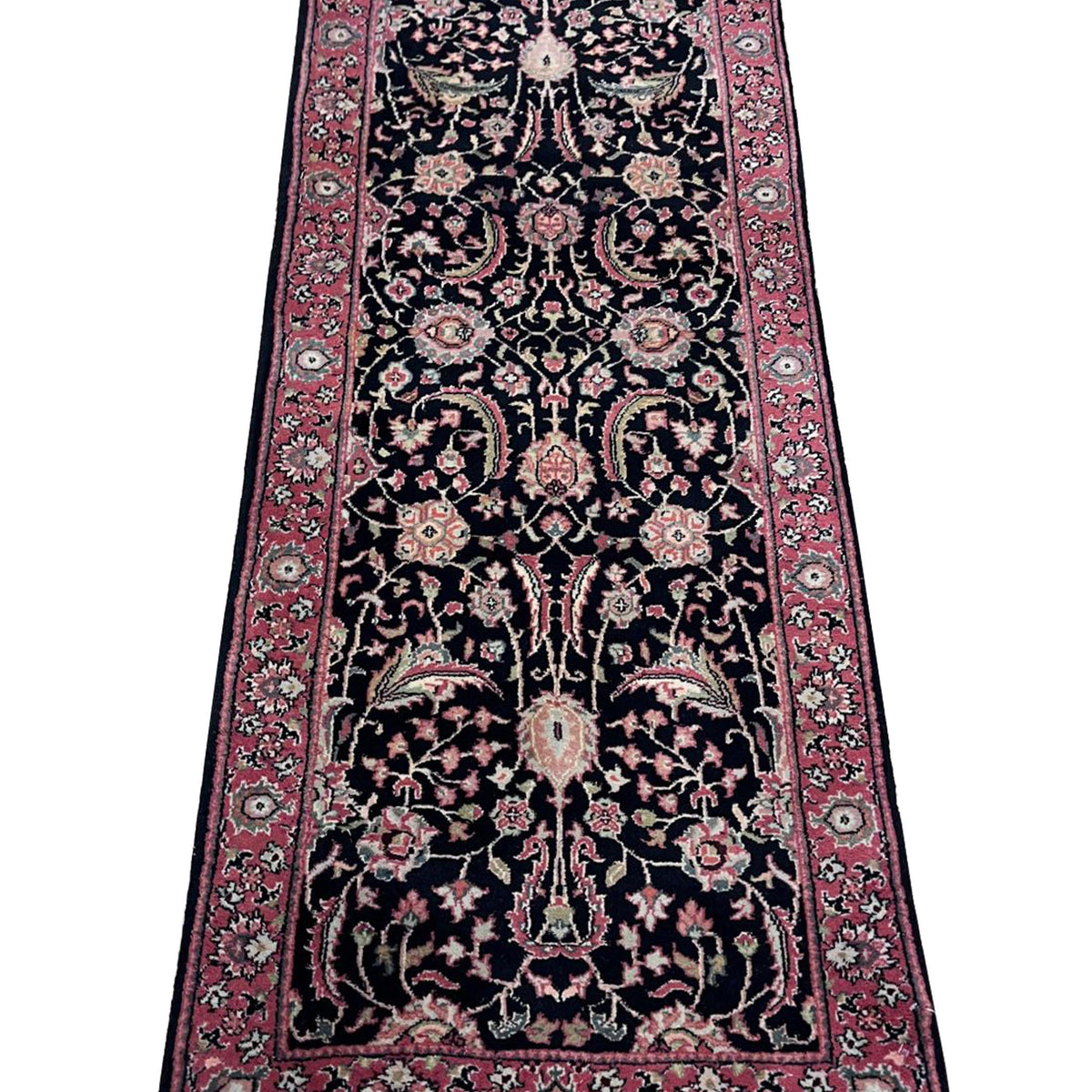 Pacific Jaipur 40589 Black Pink Traditional Hand Knotted Rug