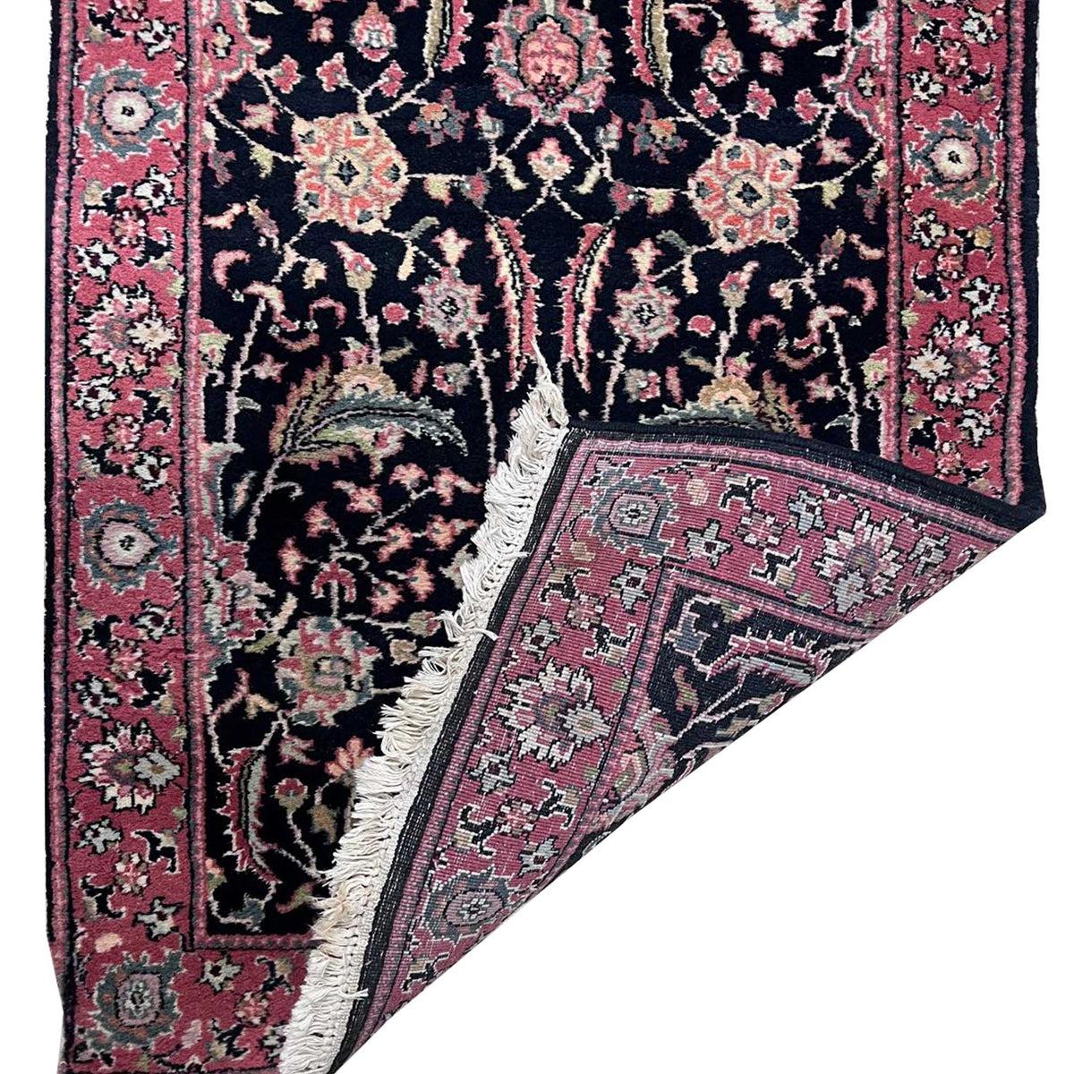 Pacific Jaipur 40589 Black Pink Traditional Hand Knotted Rug