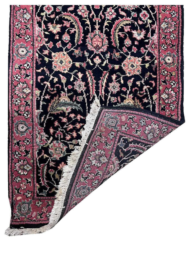 Pacific Jaipur 40589 Black Pink Traditional Hand Knotted Rug