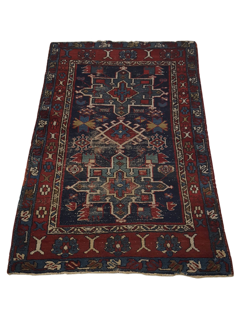 Pacific Karajah 40590 Black Red Traditional Hand Knotted Rug