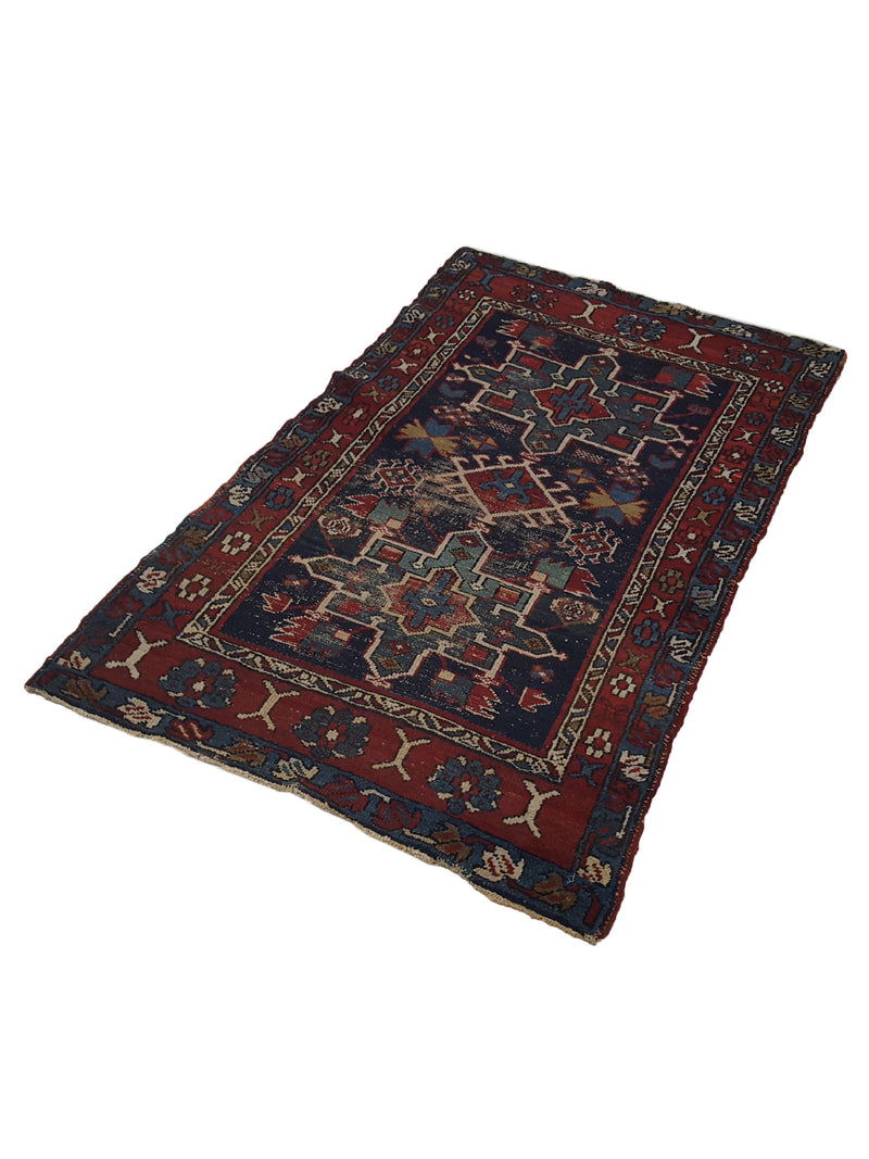 Pacific Karajah 40590 Black Red Traditional Hand Knotted Rug