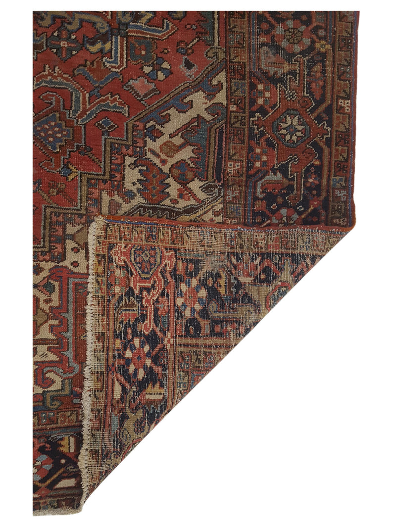 Fasa Antique Heriz 40591 Rust Indigo Traditional Antique Rug