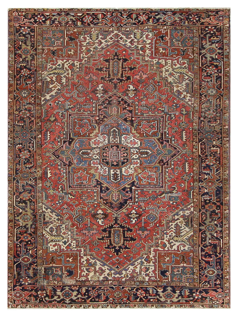 Fasa Antique Heriz  Rust Indigo Traditional