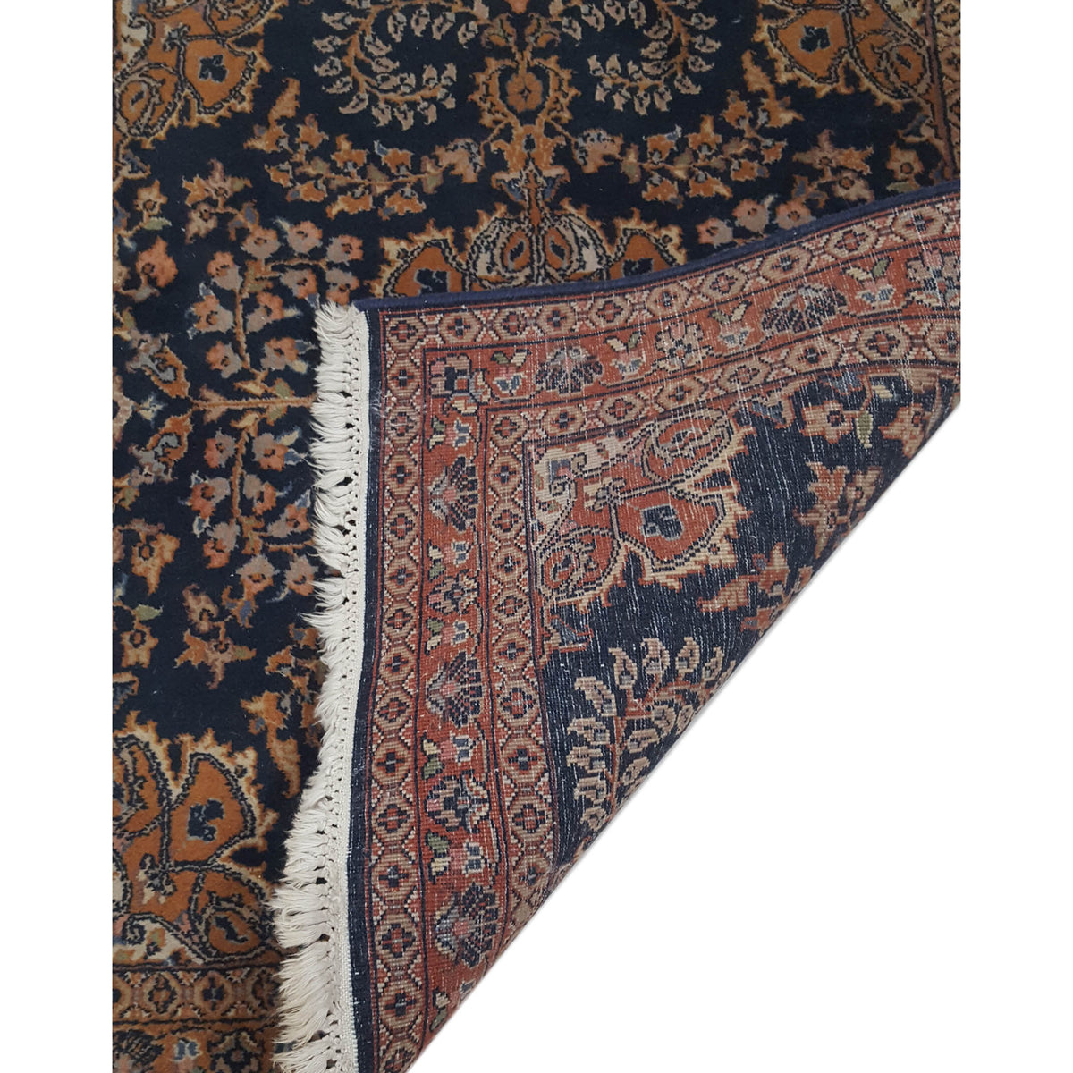 Pacific Sarouk 40596 Navy Gold Traditional Hand Knotted Rug