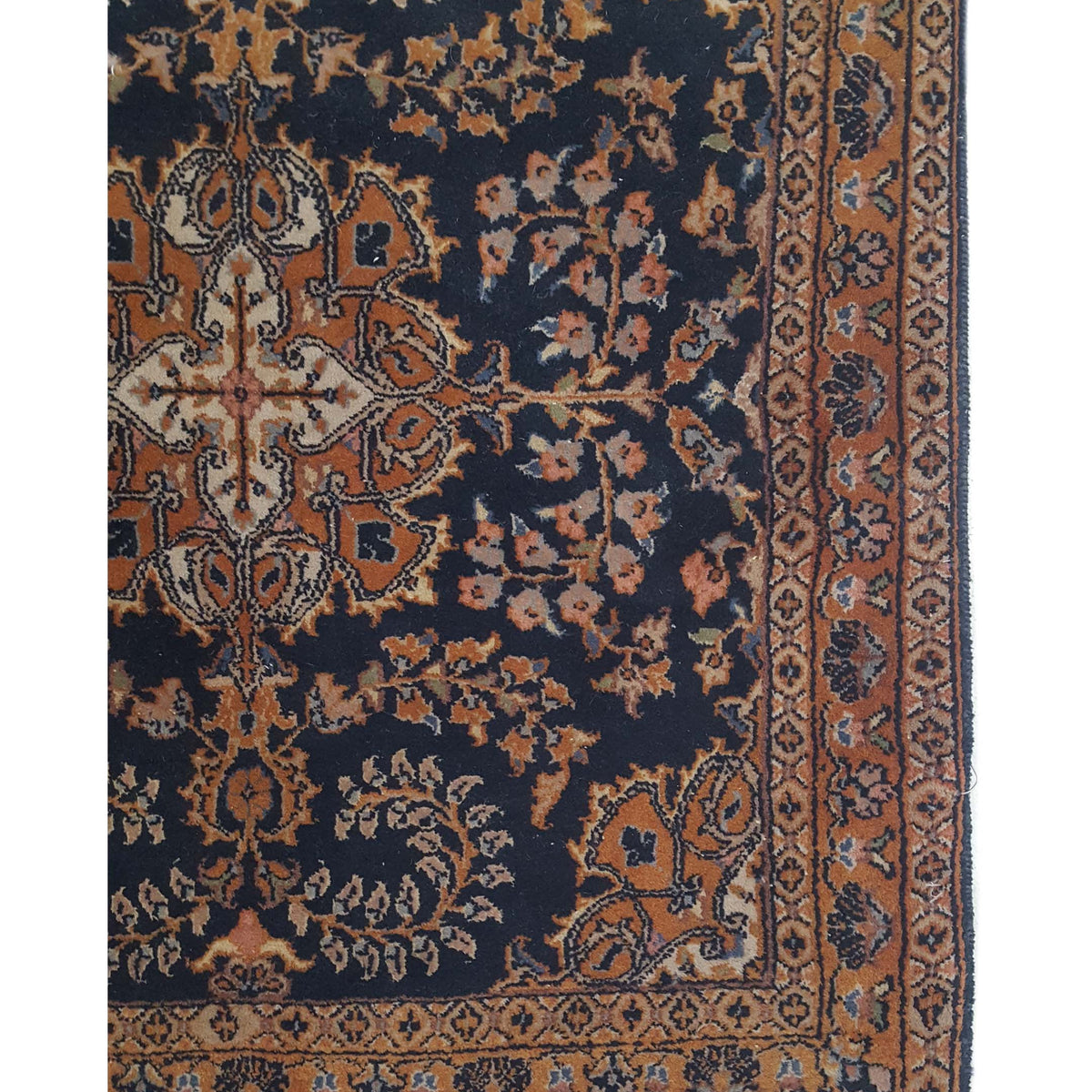 Pacific Sarouk 40596 Navy Gold Traditional Hand Knotted Rug