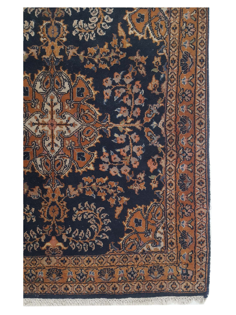 Pacific Sarouk 40596 Navy Gold Traditional Hand Knotted Rug