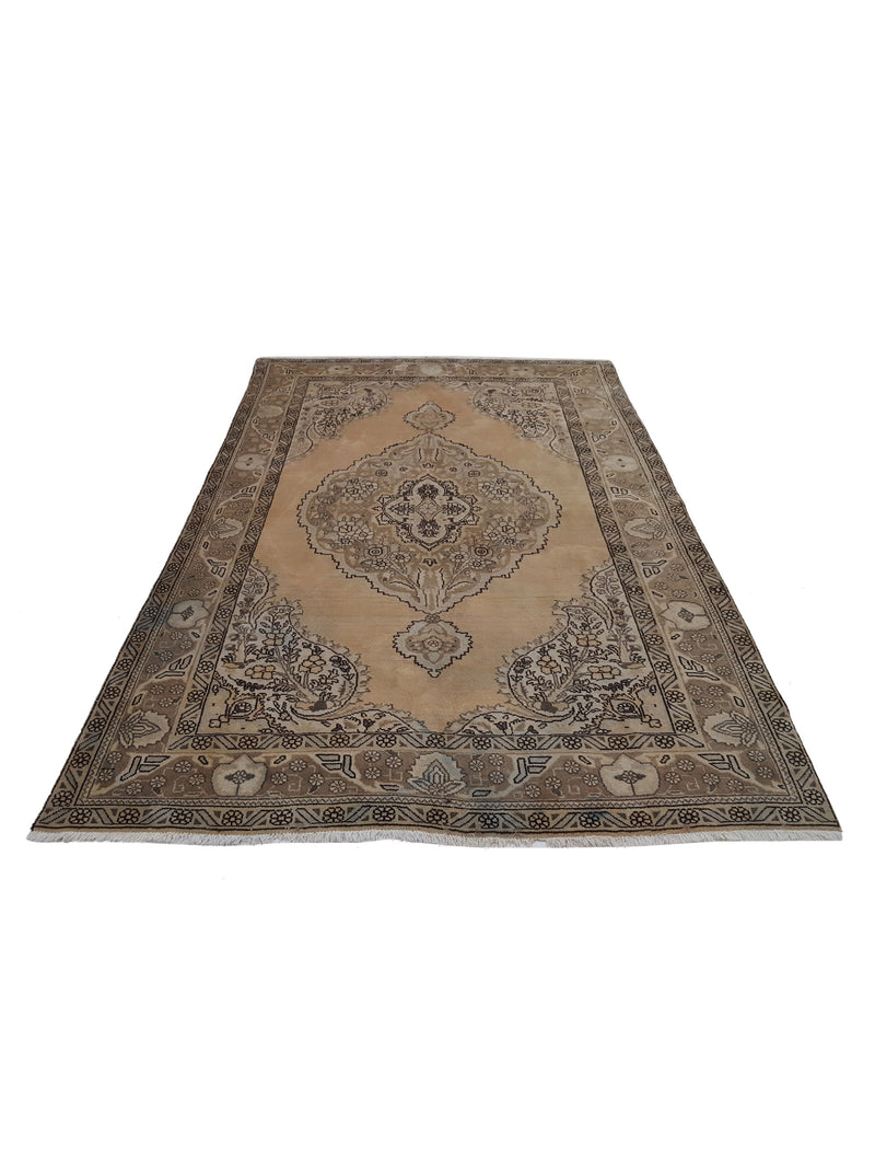 Pacific Vintage 40604 Cream Lt.Brown Vintage Hand Knotted Rug