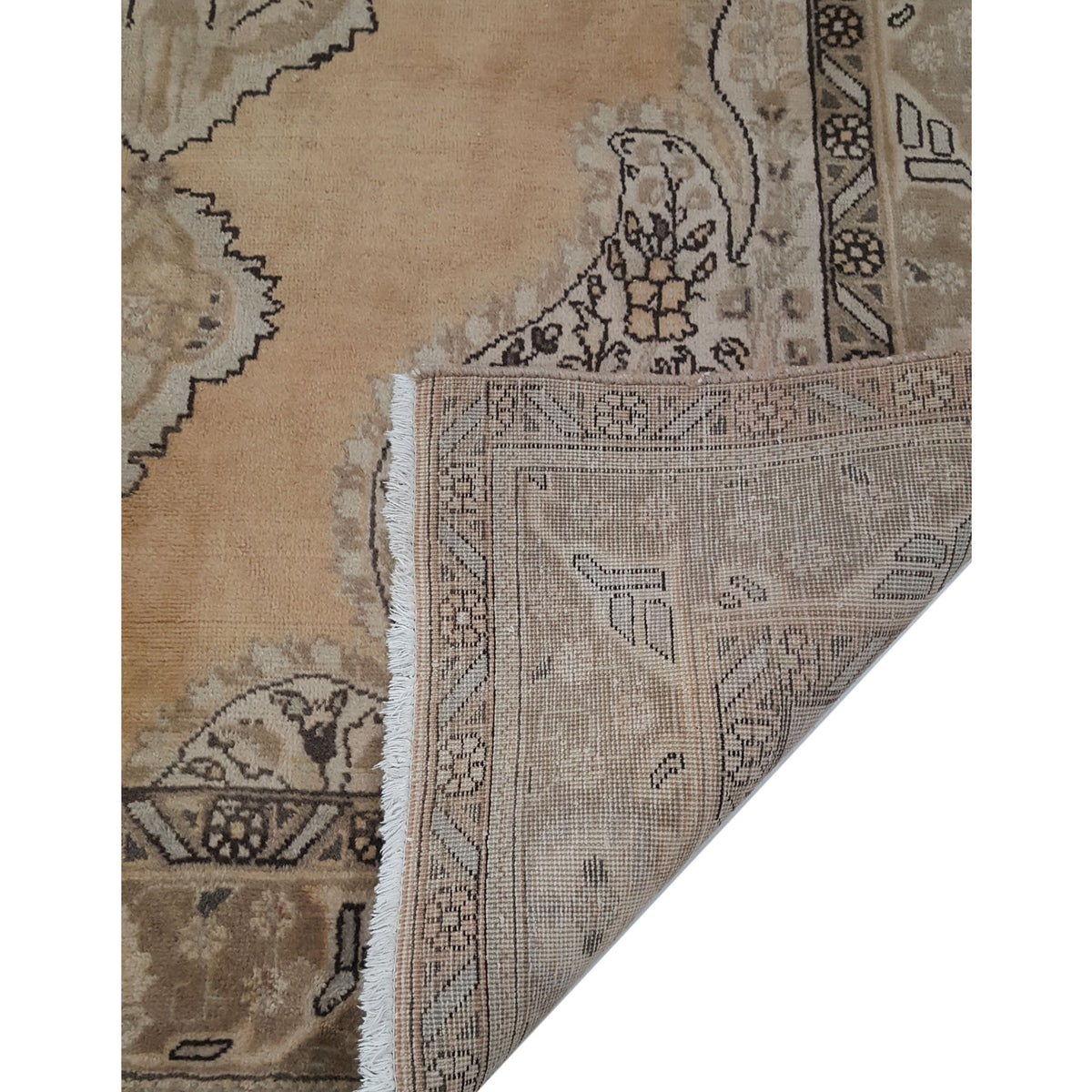 Pacific Vintage 40604 Cream Lt.Brown Vintage Hand Knotted Rug