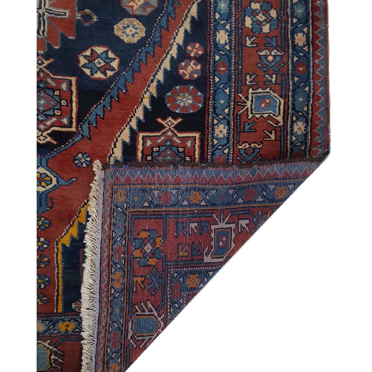 Pacific Hamadan 40639 Navy Red Traditional Hand Knotted Rug