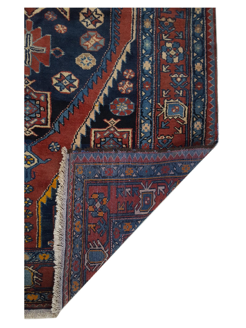 Pacific Hamadan 40639 Navy Red Traditional Hand Knotted Rug