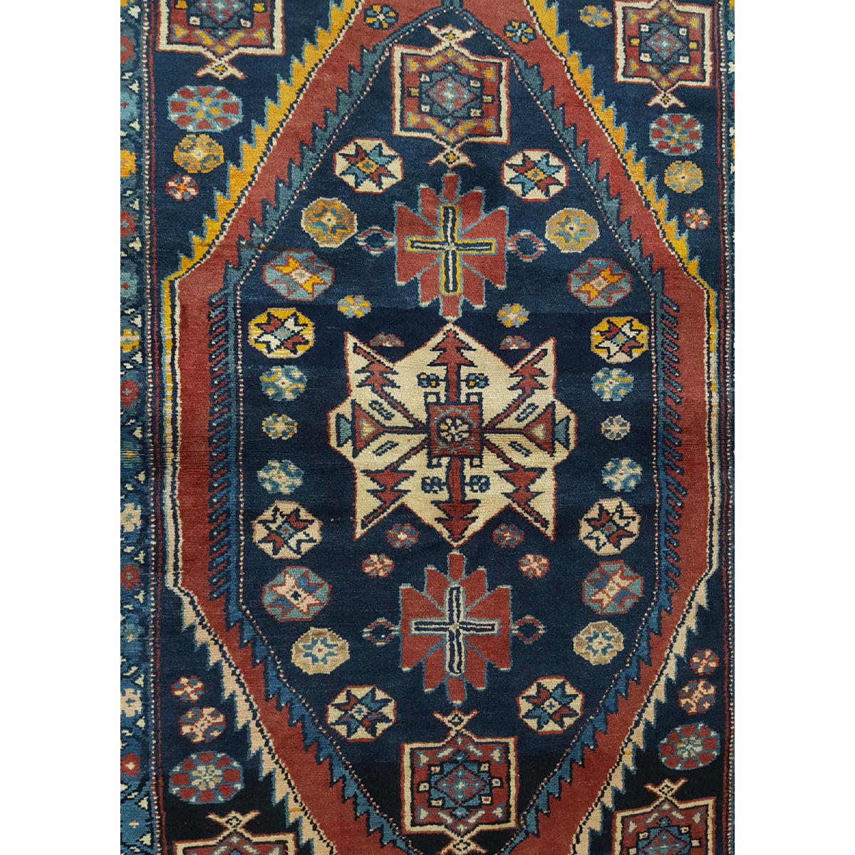 Pacific Hamadan 40639 Navy Red Traditional Hand Knotted Rug