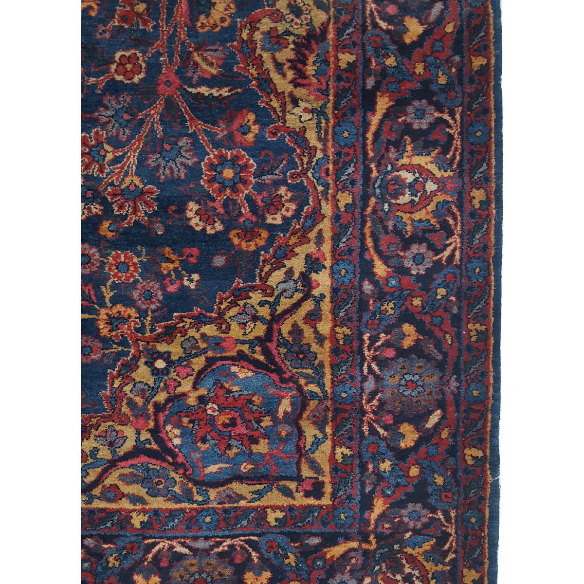 Fasa Antique Kerman 40640 Blue Indigo Traditional Antique Rug