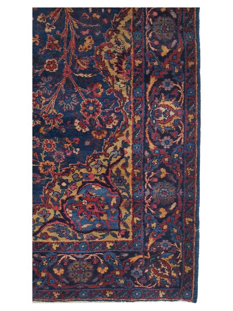 Fasa Antique Kerman 40640 Blue Indigo Traditional Antique Rug