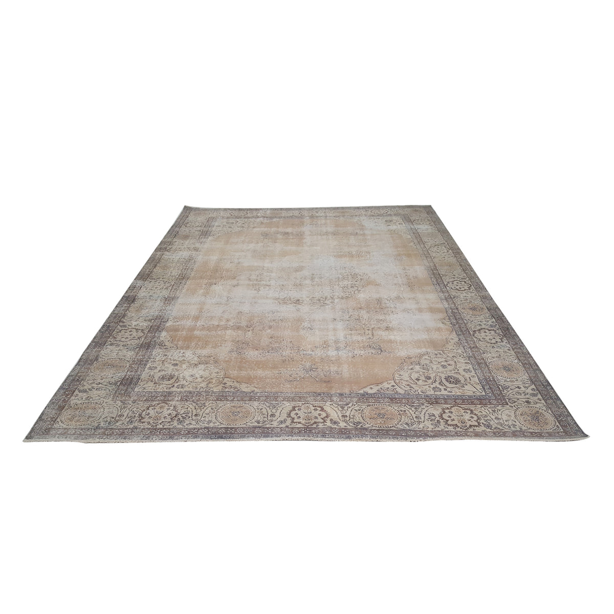 Pacific Vintage 40647 Camel Ivory Vintage Hand Knotted Rug