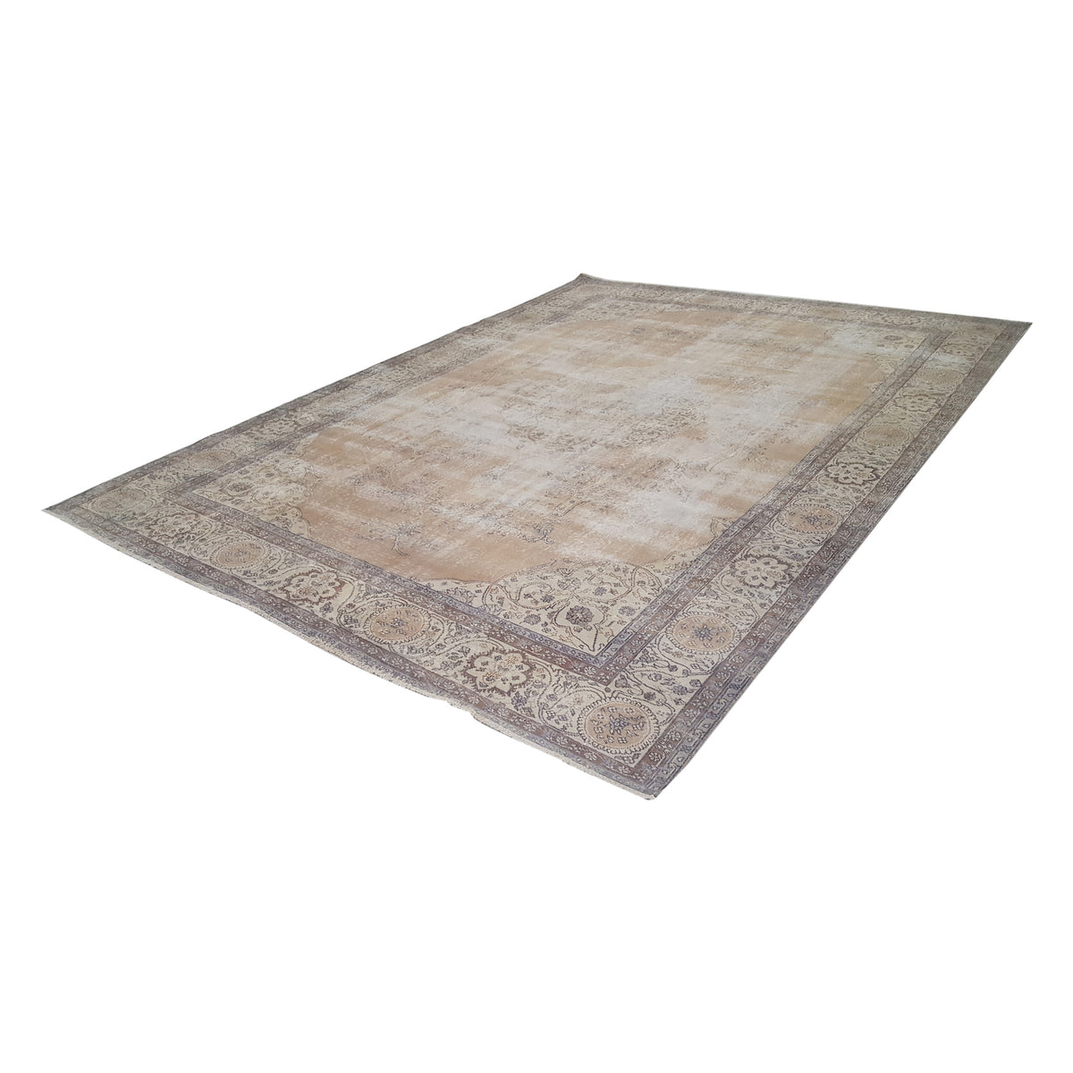 Pacific Vintage 40647 Camel Ivory Vintage Hand Knotted Rug