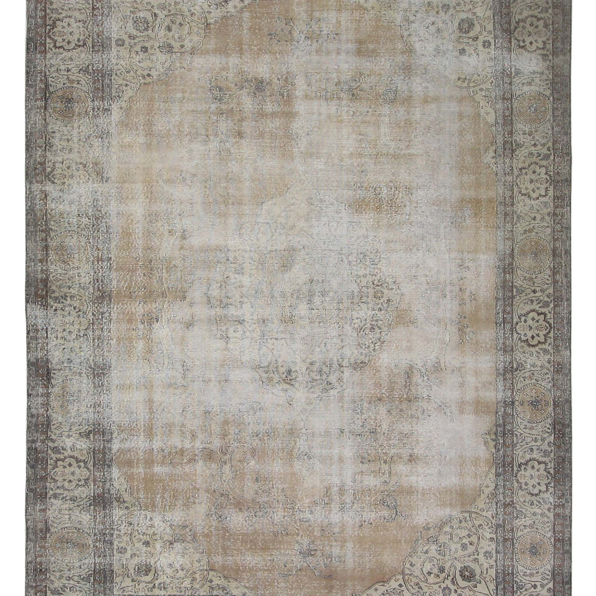 Pacific Vintage 40647 Camel Ivory Vintage Hand Knotted Rug