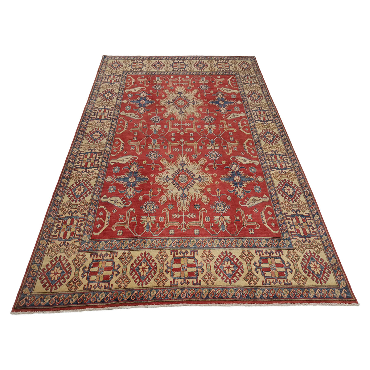 Pacific Kazak 40651 Red Ivory Traditional Hand Knotted Rug