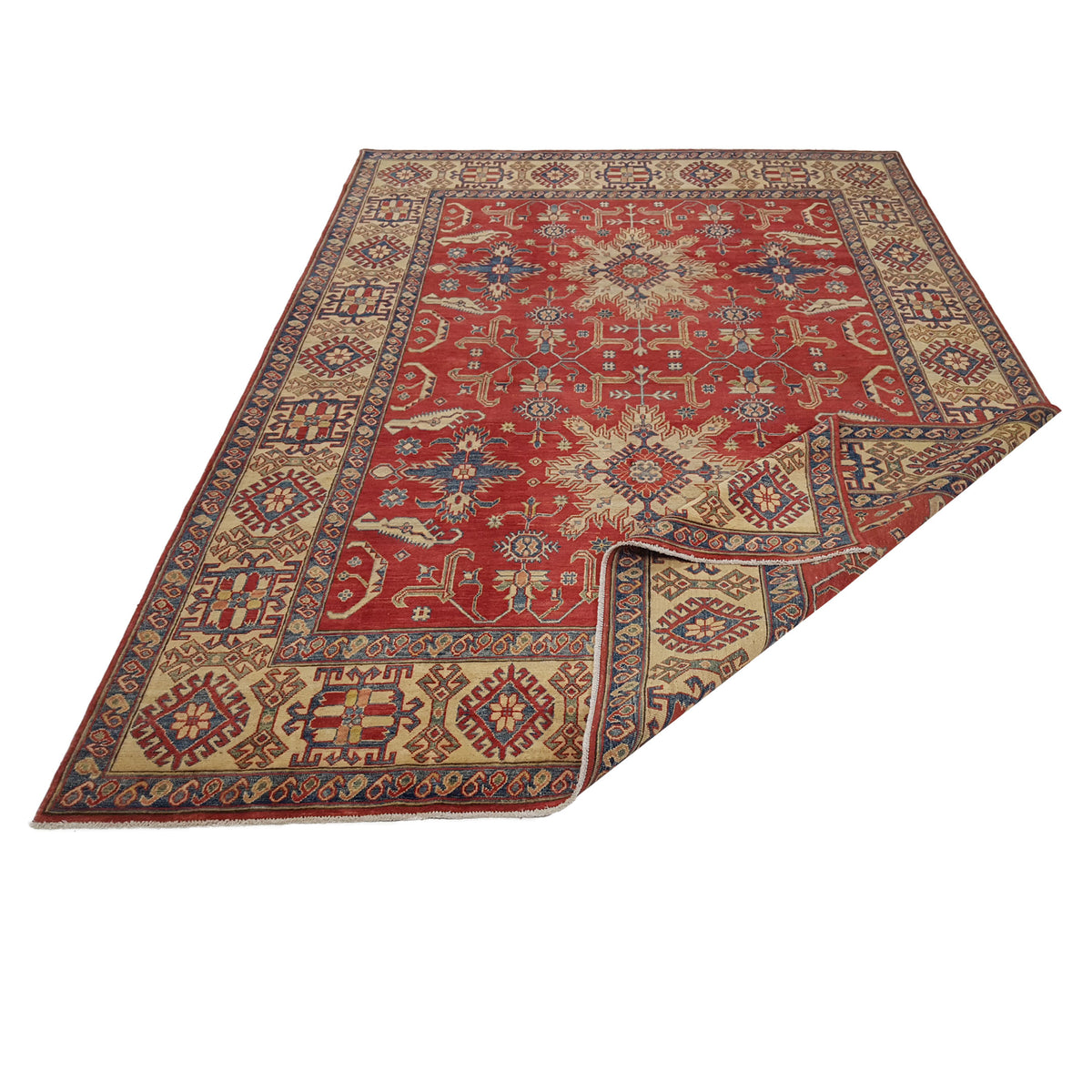 Pacific Kazak 40651 Red Ivory Traditional Hand Knotted Rug