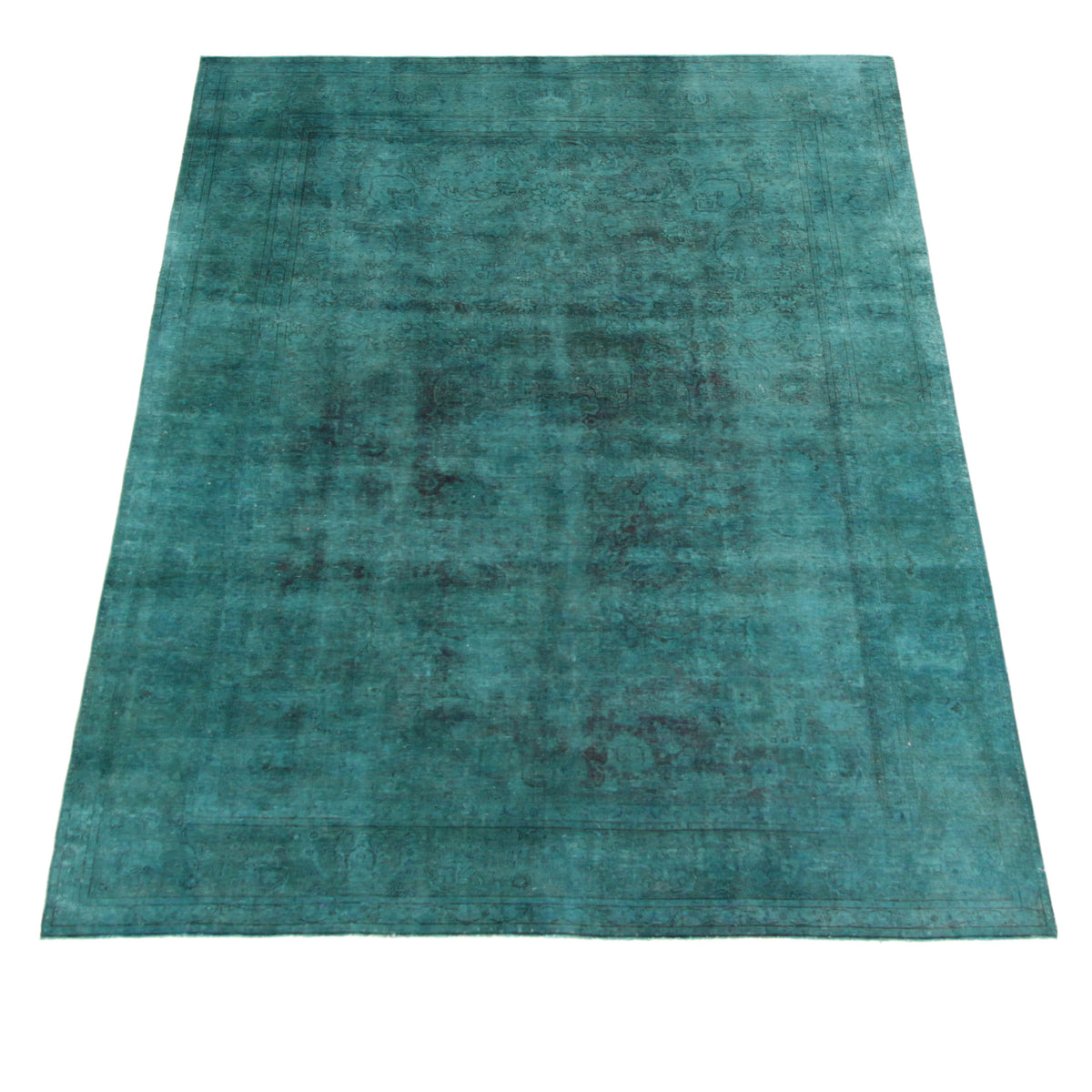 Pacific Overdyed 40681 Green Green Transitional Hand Knotted Rug