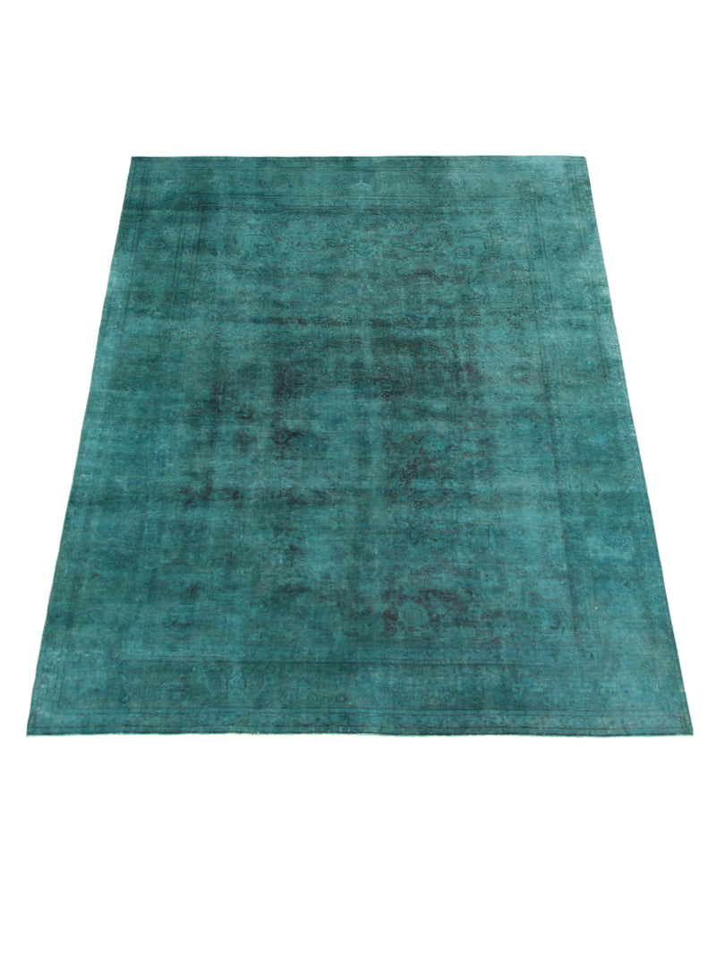 Pacific Overdyed 40681 Green Green Transitional Hand Knotted Rug