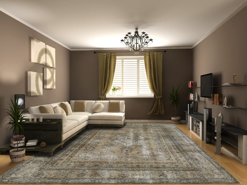 Pacific Vintage 40686 Lt.Brown Lt.Brown Vintage Hand Knotted Rug