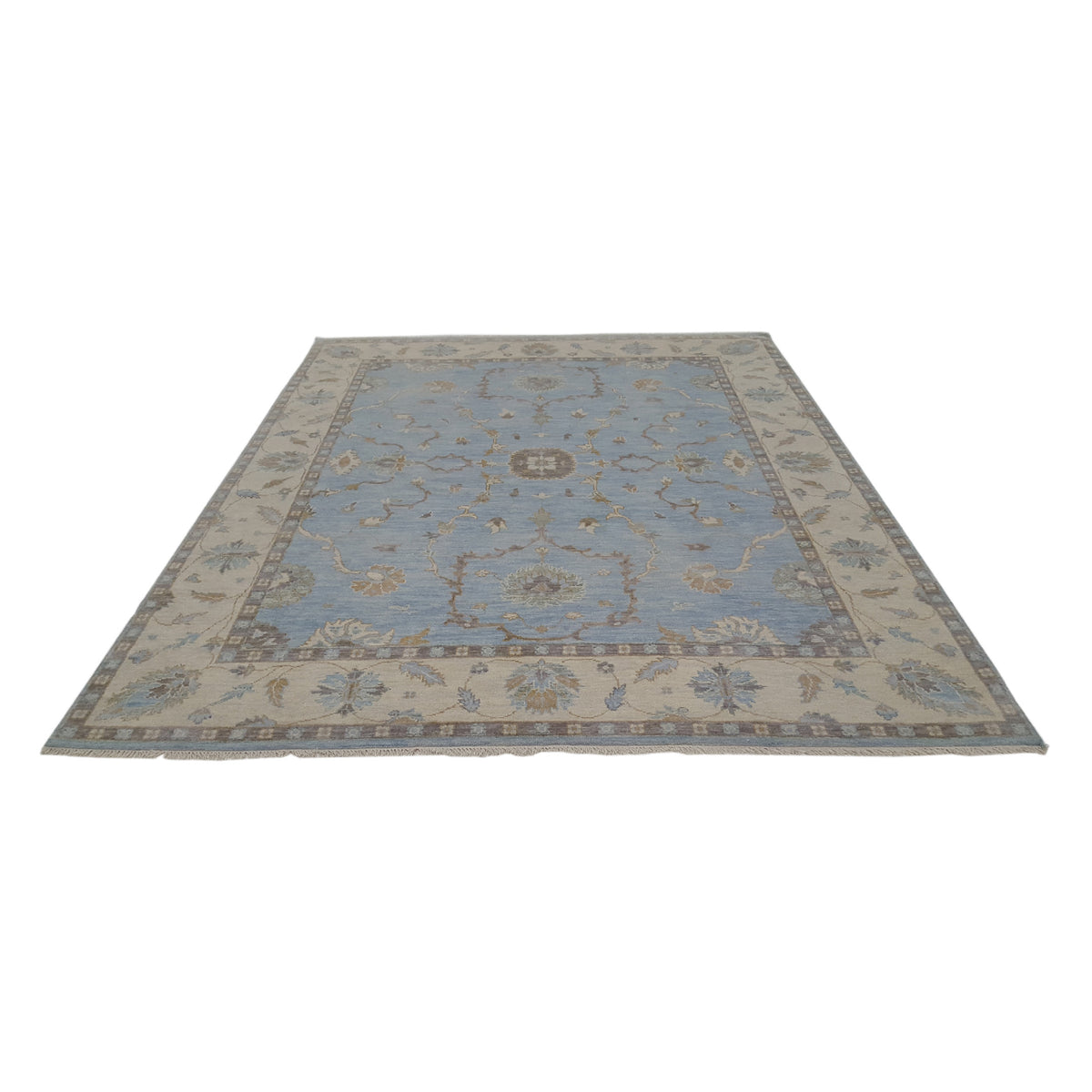 Pacific Angora 40710 Lt.Blue Ivory Traditional Hand Knotted Rug
