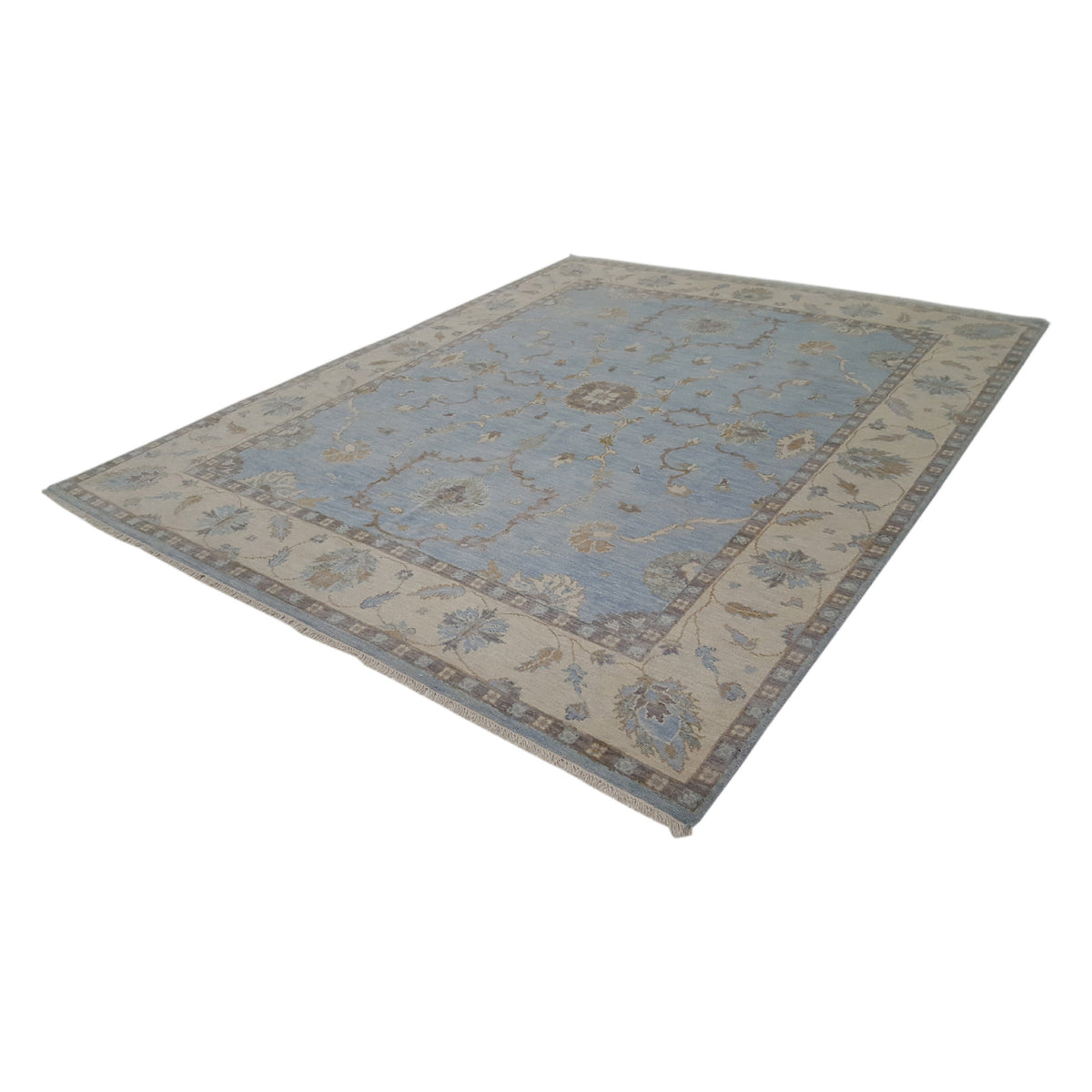 Pacific Angora 40710 Lt.Blue Ivory Traditional Hand Knotted Rug
