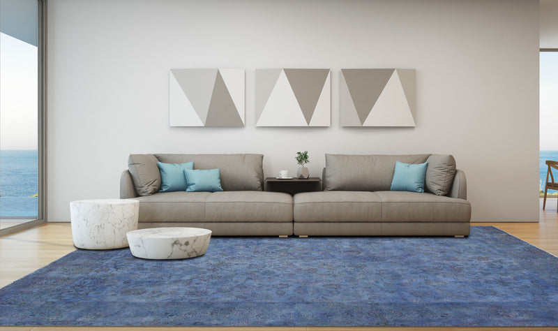 Pacific Vintage 40743 Navy Navy Vintage Hand Knotted Rug