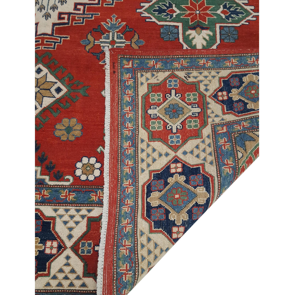 Pacific Kazak 40749 Red Ivory Traditional Hand Knotted Rug