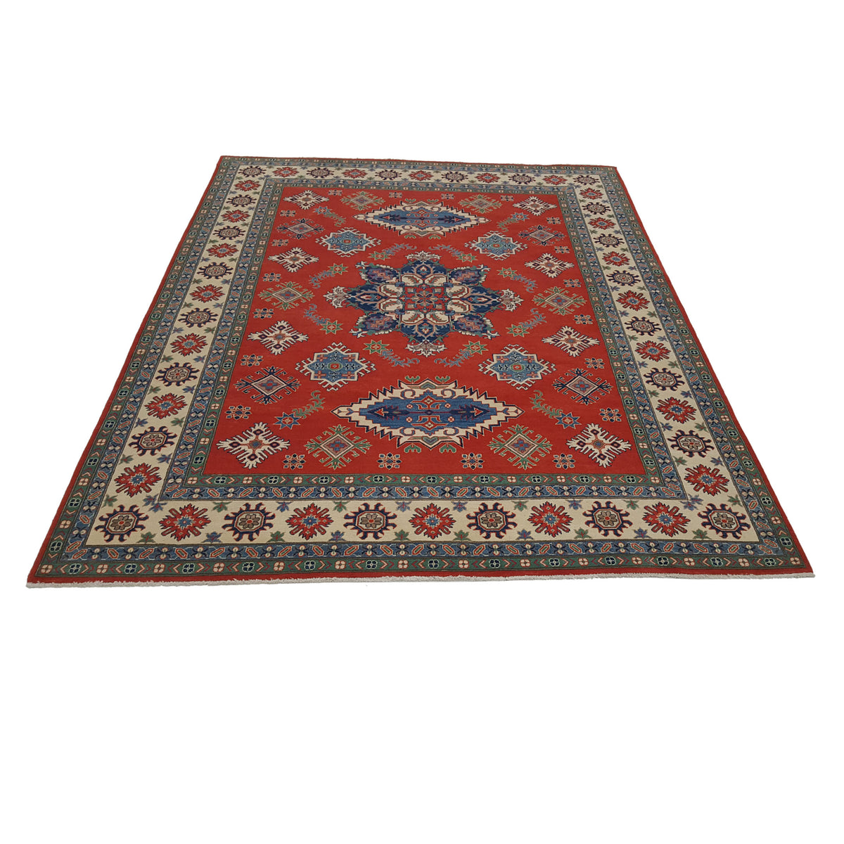 Pacific Kazak 40766 Red Ivory Traditional Hand Knotted Rug
