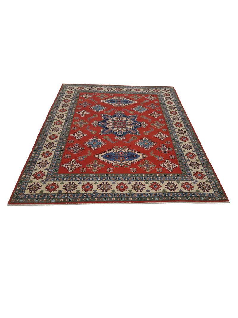 Pacific Kazak 40766 Red Ivory Traditional Hand Knotted Rug