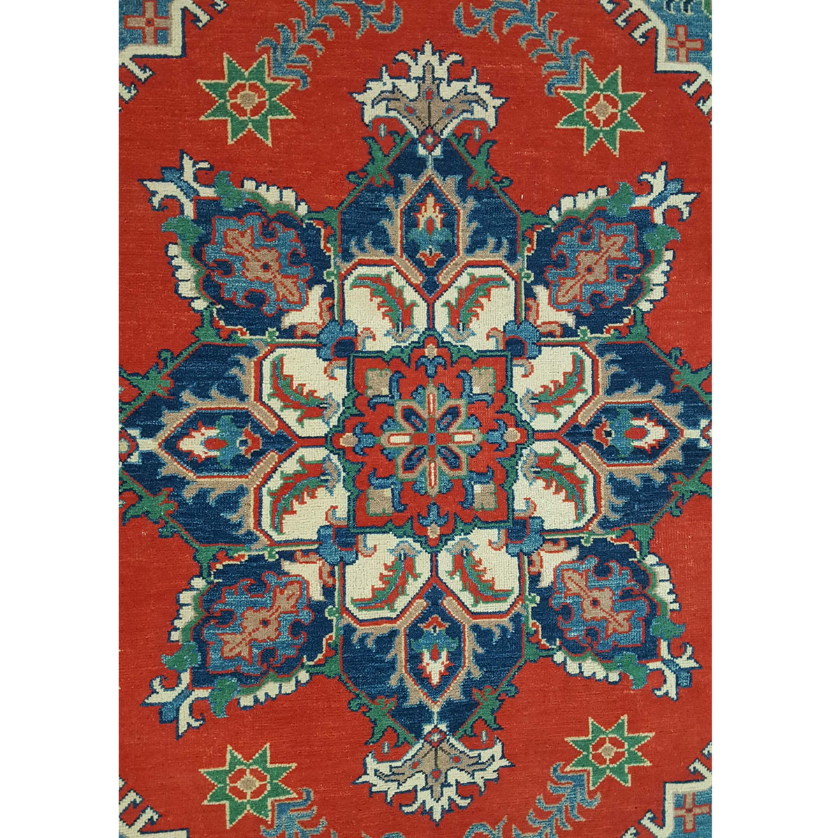 Pacific Kazak 40766 Red Ivory Traditional Hand Knotted Rug