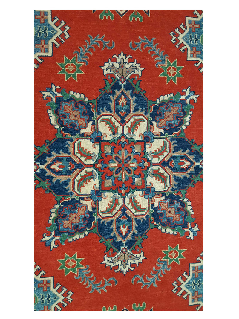 Pacific Kazak 40766 Red Ivory Traditional Hand Knotted Rug
