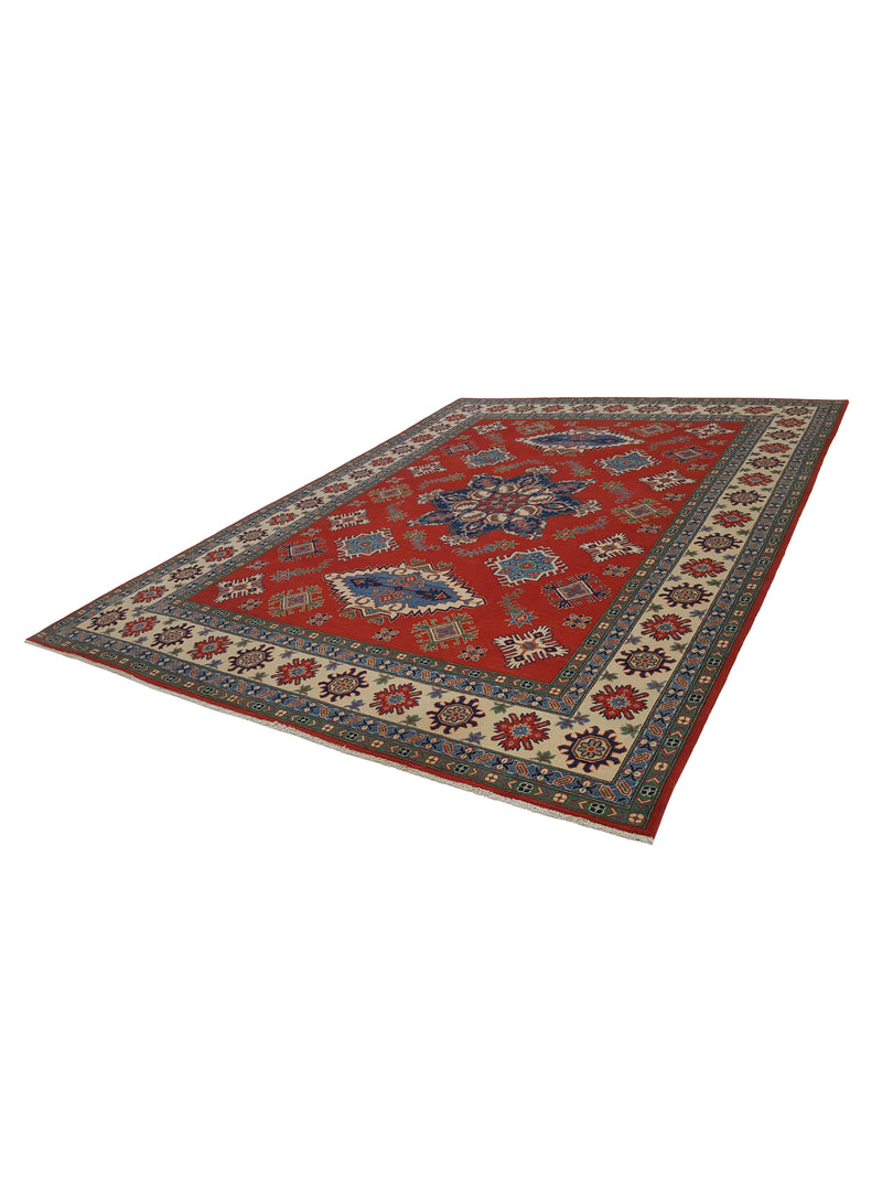 Pacific Kazak 40766 Red Ivory Traditional Hand Knotted Rug