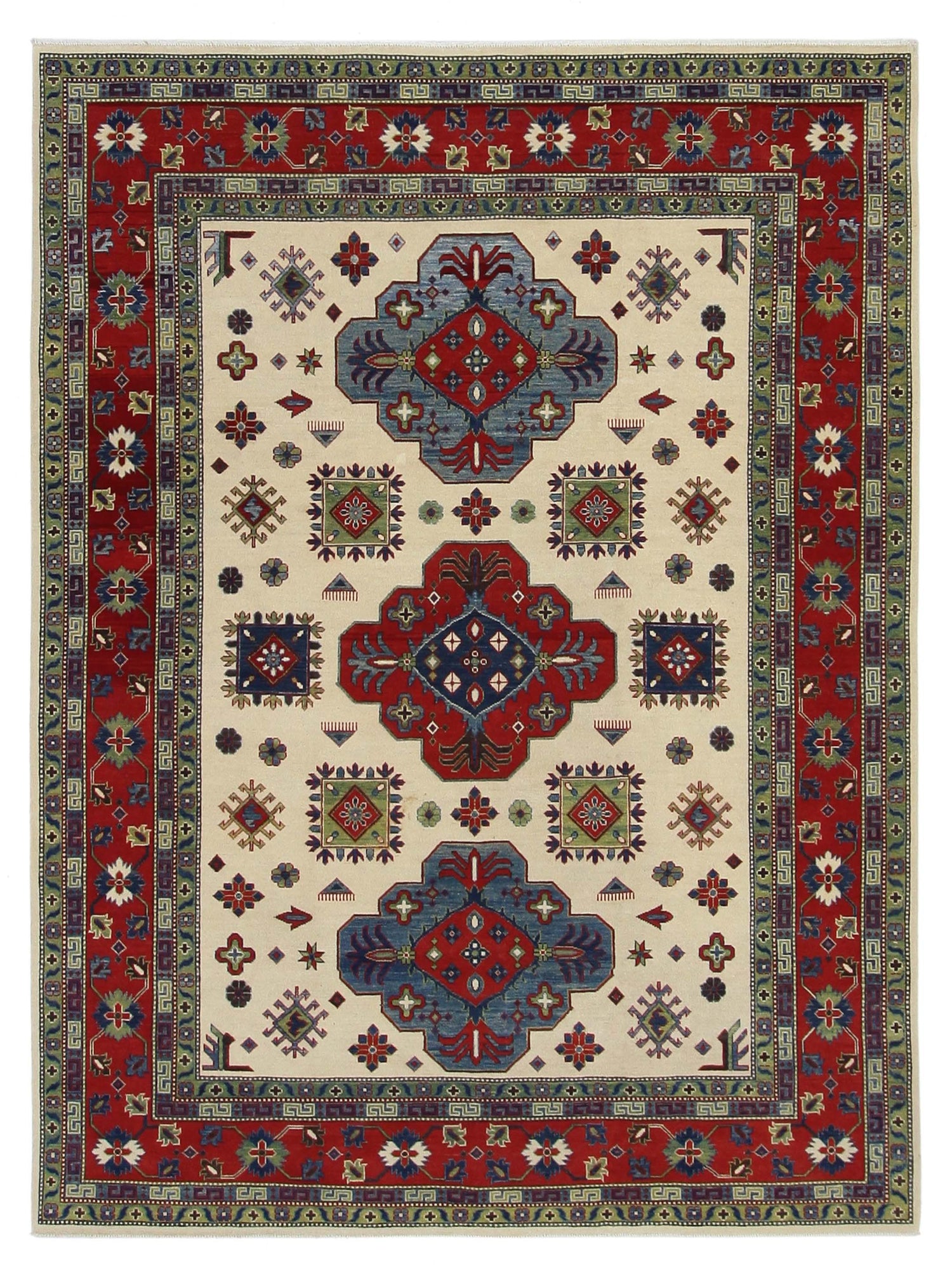 Pacific Kazak  Ivory Red Traditional