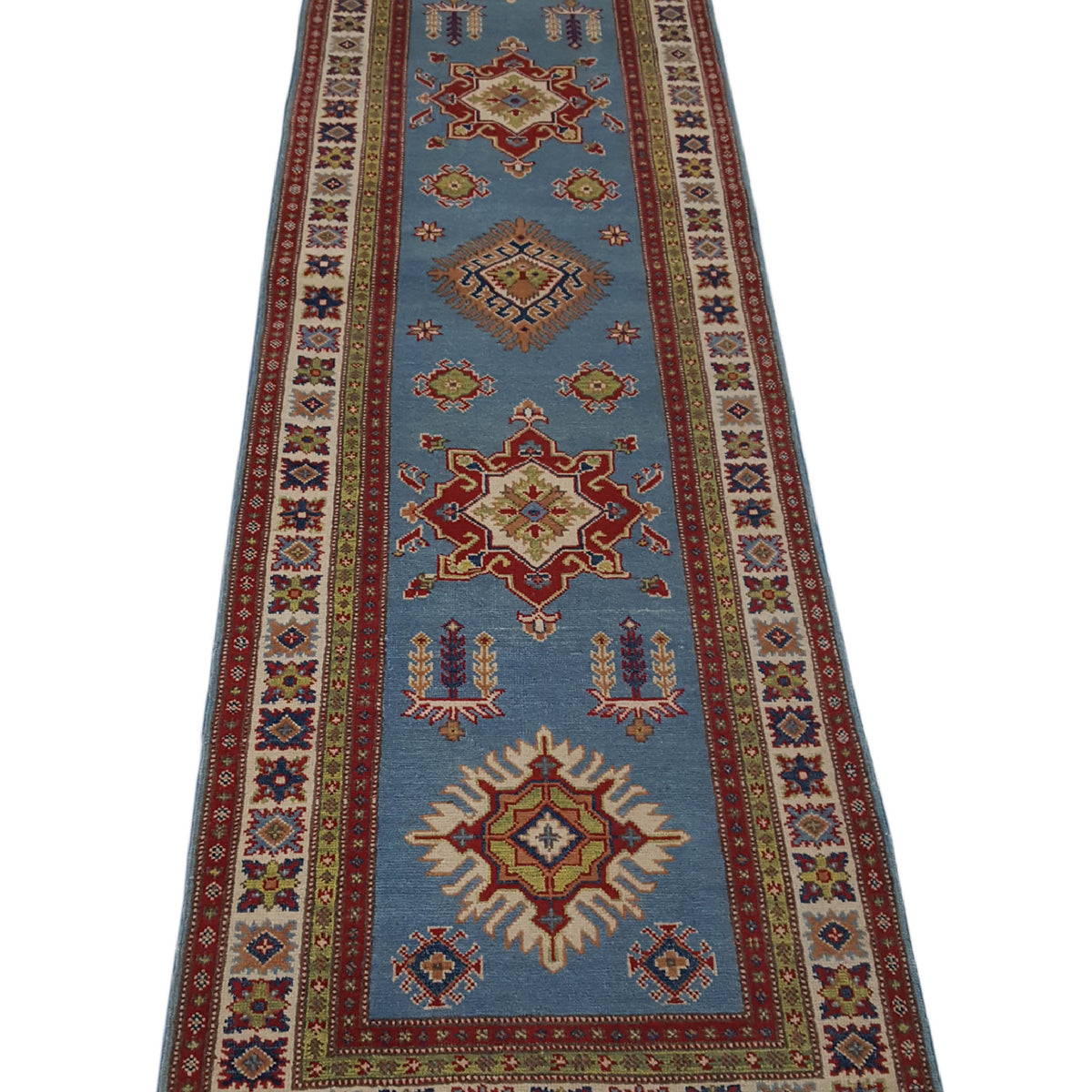 Pacific Kazak 40795 Blue Ivory Traditional Hand Knotted Rug