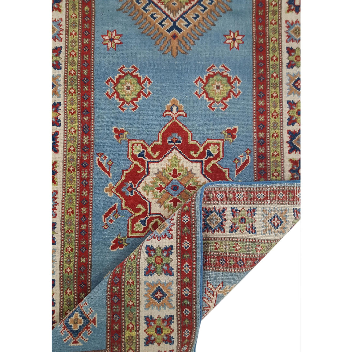 Pacific Kazak 40795 Blue Ivory Traditional Hand Knotted Rug