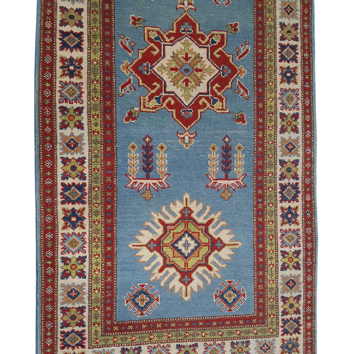 Pacific Kazak 40795 Blue Ivory Traditional Hand Knotted Rug