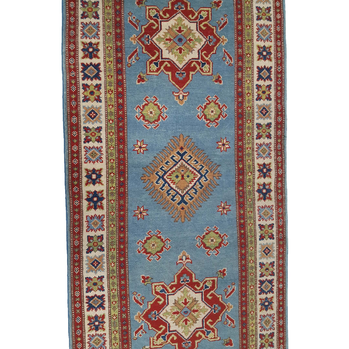Pacific Kazak 40795 Blue Ivory Traditional Hand Knotted Rug