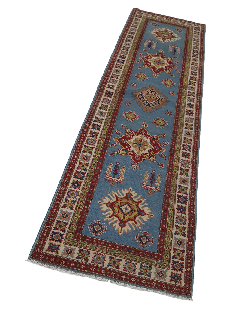 Pacific Kazak 40795 Blue Ivory Traditional Hand Knotted Rug
