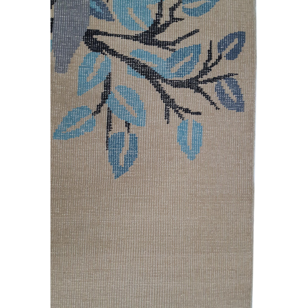 Pacific Vintage Tree Of Life 40824 Ivory Blue Vintage Hand Knotted Rug